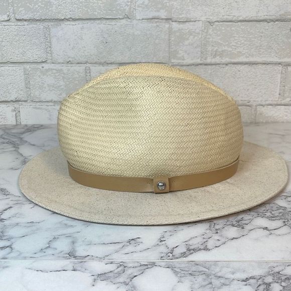 rag & bone Floppy Brim Straw & Canvas Fedora - Picture 2 of 8